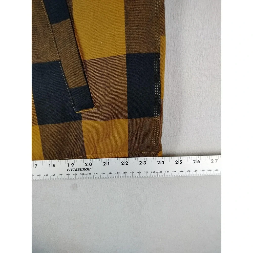 Carhartt‎ Jacket Mens Large Yellow Plaid Sherpa Lined Flannel Shirt Jac TJ4452-M